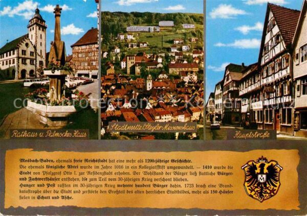 Mosbach Baden Rathaus Palmsches Haus Brunnen Stadtmit