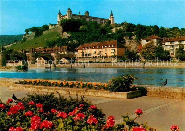 Wuerzburg Festung Marienberg und alte Mainbrücke