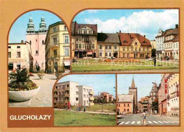 Glucholazy Kirche Platz Siedlung Turm Innenstadt