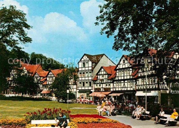 Bad Sooden-Allendorf Kurpark mit Fussgängerzone Weinreihe Fa