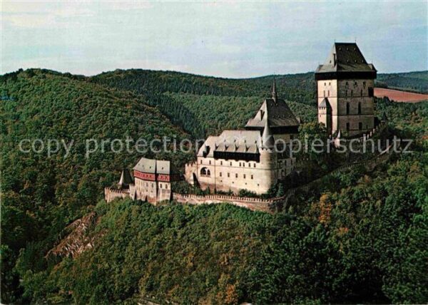 Karlstejn Schloss Fliegeraufnahme