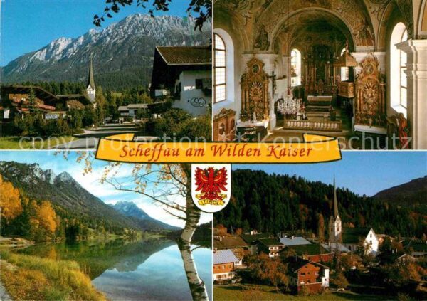 Scheffau Wilden Kaiser Ortsansicht mit Kirche Innenansicht Ber