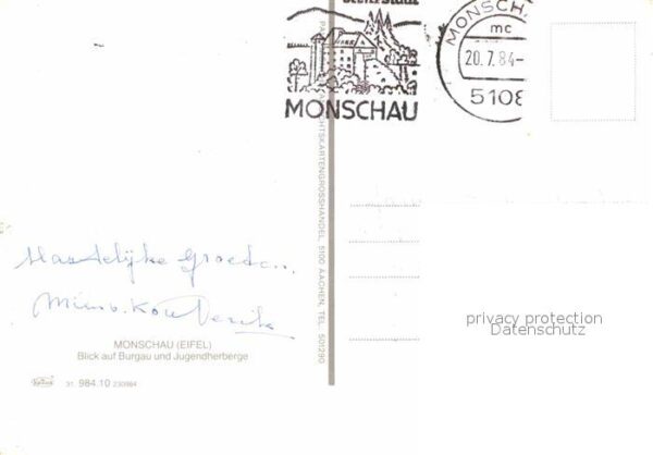 Monschau Blick auf Burgau und Jugendherberge – Bild 2