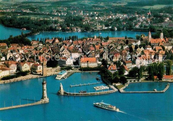 Lindau Bodensee Hafen Fähre Ferieninsel Fliegeraufnahme