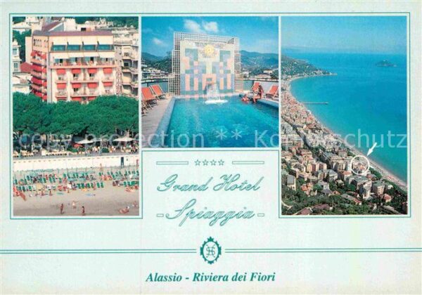 ALASSIO Savona Liguria IT Grand Hotel Spiaggia Fliegeraufnahme mi