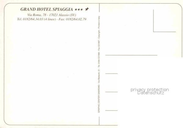 ALASSIO Savona Liguria IT Grand Hotel Spiaggia Fliegeraufnahme mi – Bild 2