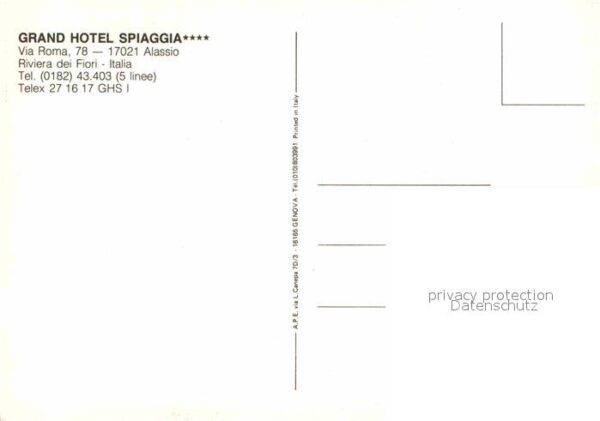 ALASSIO Savona Liguria IT Hotel Spiaggia – Bild 2