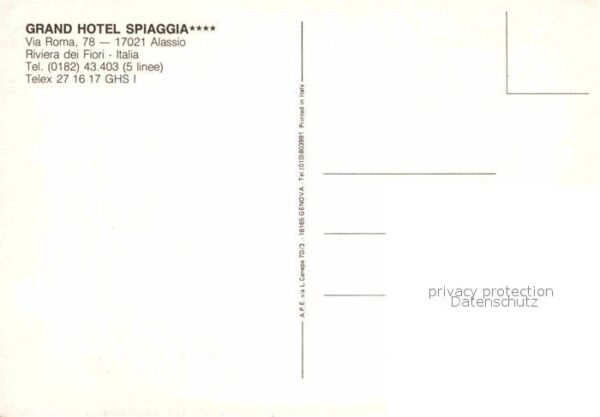 ALASSIO Savona Liguria IT Grand Hotel Spiaggia – Bild 2
