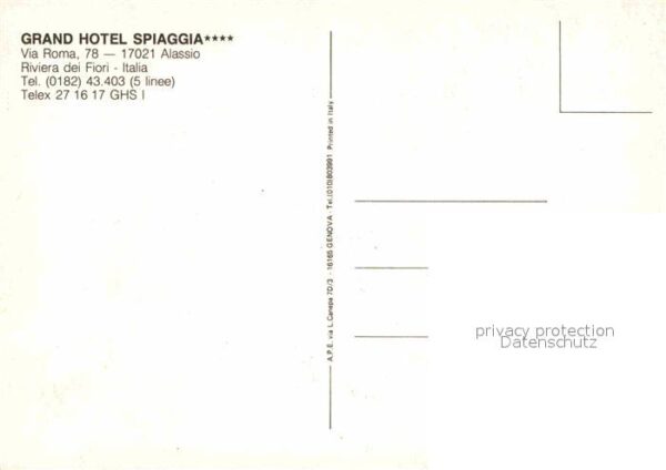 ALASSIO Savona Liguria IT Fliegeraufnahme Grand Hotel Spiaggia mi – Bild 2