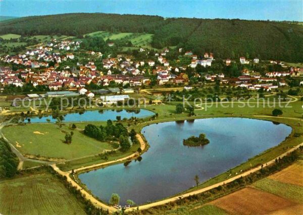 Bad Koenig Odenwald Fliegeraufnahme Seepartie