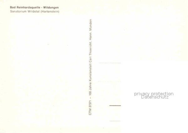 Bad Reinhardsquelle Wildungen Sanatorium Wildetal – Bild 2