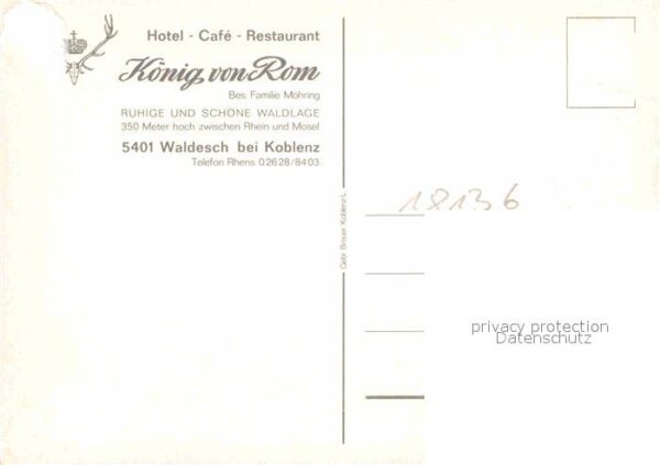 Waldesch Hotel Cafe Restaurant König von Rom – Bild 2