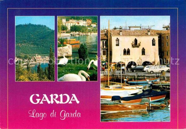 Garda Lago di Garda Teilansicht Hafen Schwäne