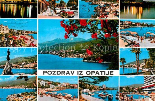 Opatija Abbazia Denkmal Hafen Ufer Panorama Schwimmbad