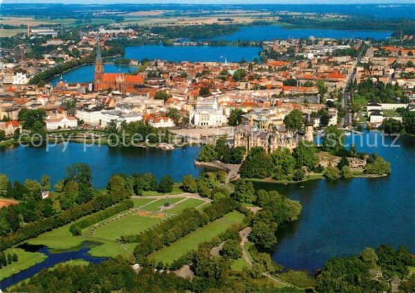 Schwerin Mecklenburg Fliegeraufnahme Schlosspark Kreuzkanal