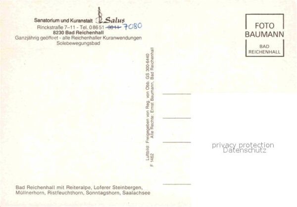 Bad Reichenhall Sanatorium Kuranstalt Salus – Bild 2