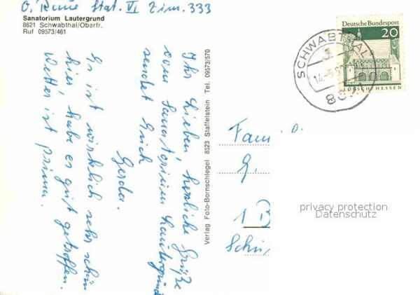 Schwabthal Sanatorium Lautergrund – Bild 2