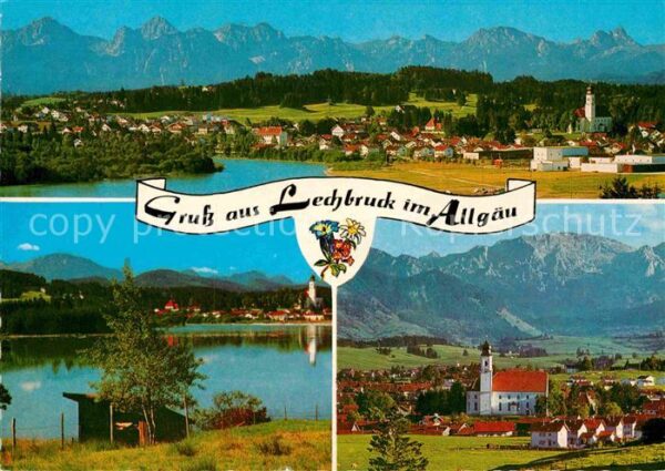 Lechbruck See Gesamtansicht See Kirche