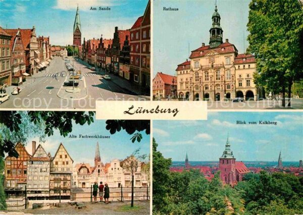 Lueneburg Blick vom Kalkberg Fachwerkhäuser Ratha