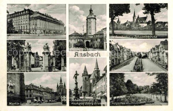 Ansbach Mittelfranken Schloss Herrieder Tor Johanniskirche Sc
