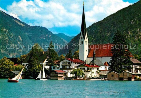 Rottach-Egern Teilansicht mit Kirche