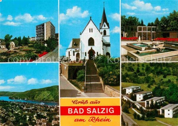Bad Salzig Teilansicht Kirche Kurhaus Rhein Panora
