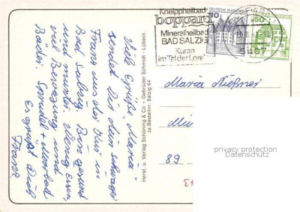 Bad Salzig Teilansicht Kirche Kurhaus Rhein Panora – Bild 2