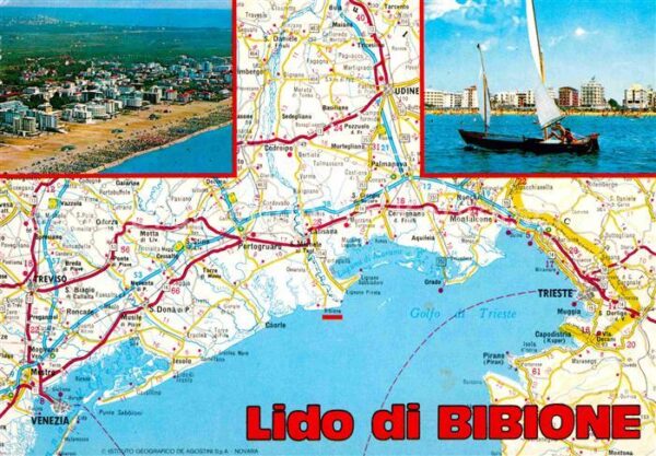 Bibione Fliegeraufnahme Segelpartie Landkarte