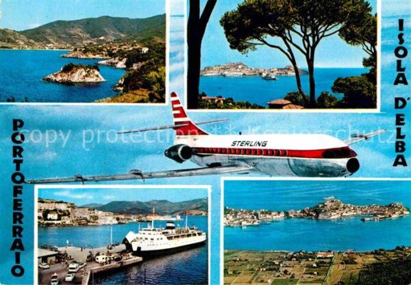 Portoferraio Toscana Inselblick Flugzeug Fähre Fliegeraufnah