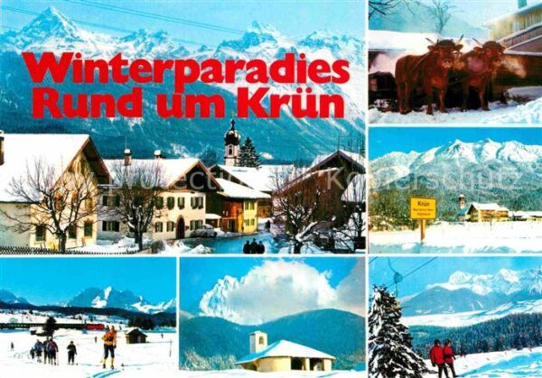 Kruen Dorfpartie Viehabtrieb Panorama Skipist