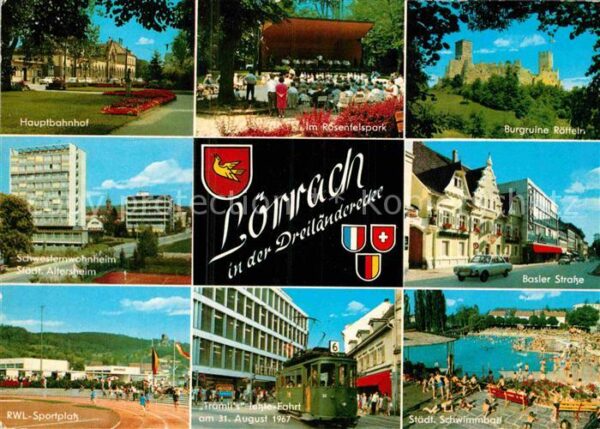 Loerrach Hauptbahnhof Rosenfelspark Burgruine Rö