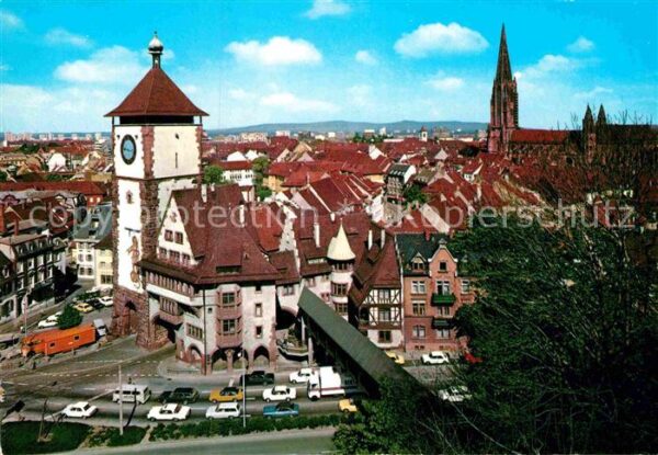 Freiburg Breisgau mit Schwabentor und Münster