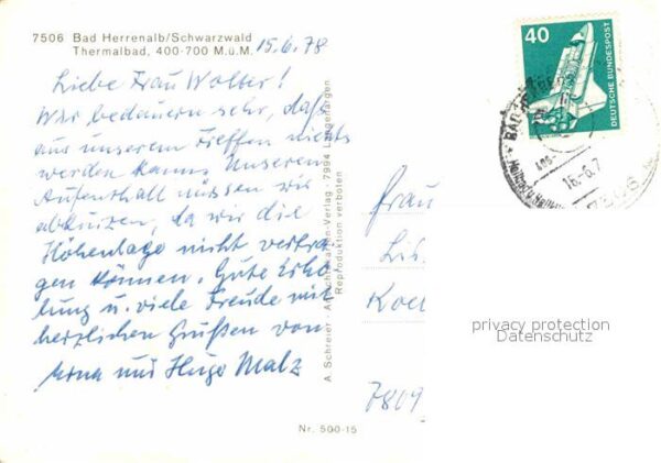 Bad Herrenalb Ortsblick Kirche Thermalbad – Bild 2