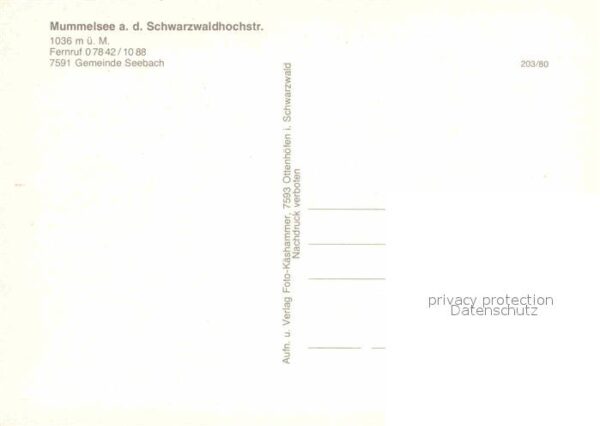 Seebach Ortenaukreis Mummelsee Hotel Terrasse Gedenktafel Ki – Bild 2