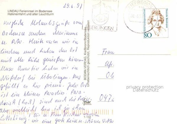 Lindau Bodensee Hafeneinfahrt mit altem Leuchtturm – Bild 2