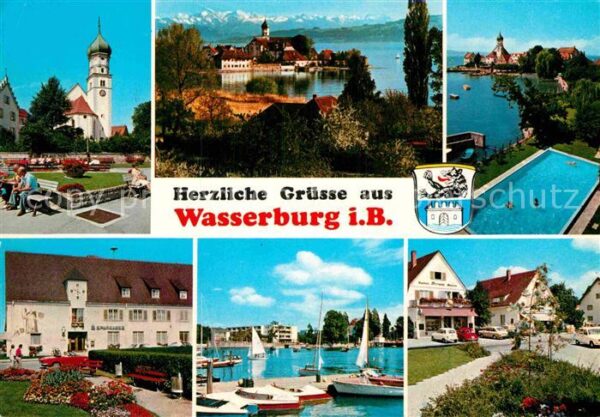 Wasserburg Bodensee Kirche Schloss Schwimmbad Sparkasse Boo