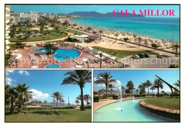 Cala Millor Mallorca Panorama Palmen Swimmingpool