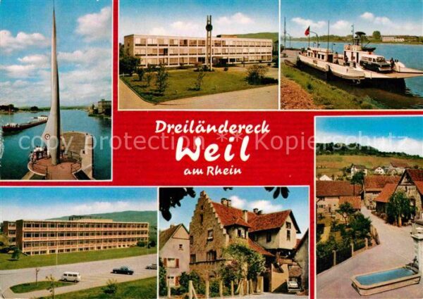 Weil am Rhein Dreiländereck Zollgebäude Fähre Schloss