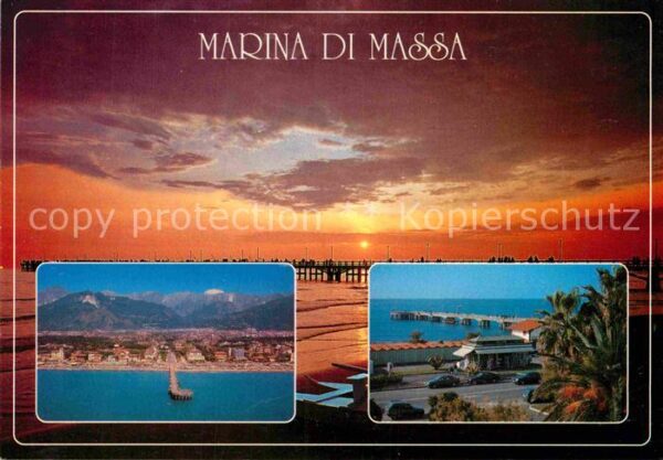 Marina di Massa Fliegeraufnahme Promenade Seebrücke