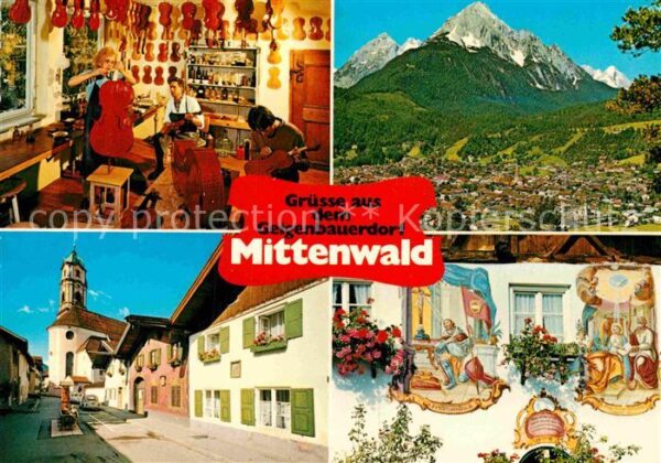 Mittenwald Bayern Geigenbauwerkstätte Panorama Pfarrkirch