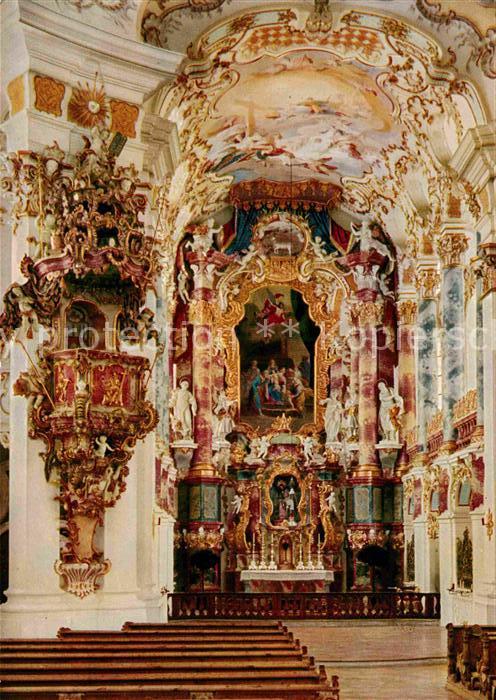 Steingaden Allgaeu Wallfahrtskirche Die Wies Kanzel mit Ch