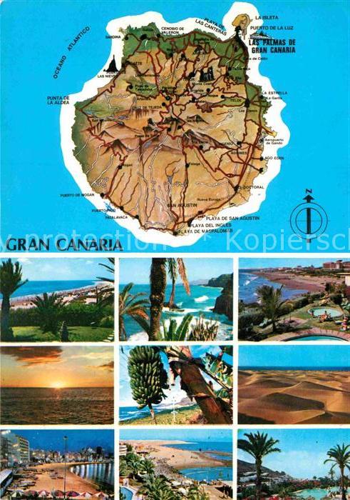 Gran Canaria Inselkarte Teilansichten