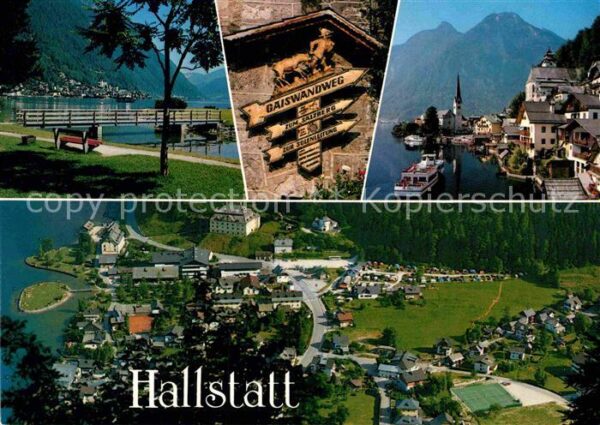 Hallstatt Austria Hallstätter See Wegweiser Schiffsanlege