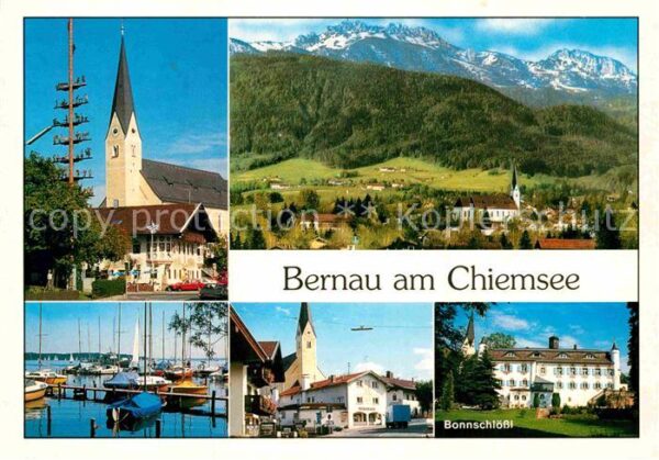 Bernau Chiemsee Kirche Panorama Yachthafen Bonnschlössl