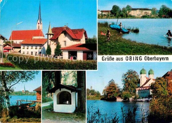 Obing Kirche Obinger See Badestrand Pestkapel