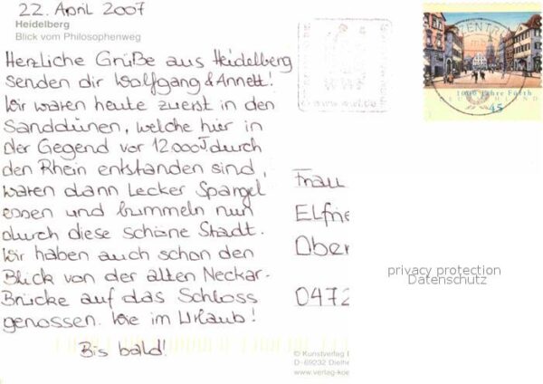 Heidelberg Neckar Blick vom Philosophenweg – Bild 2