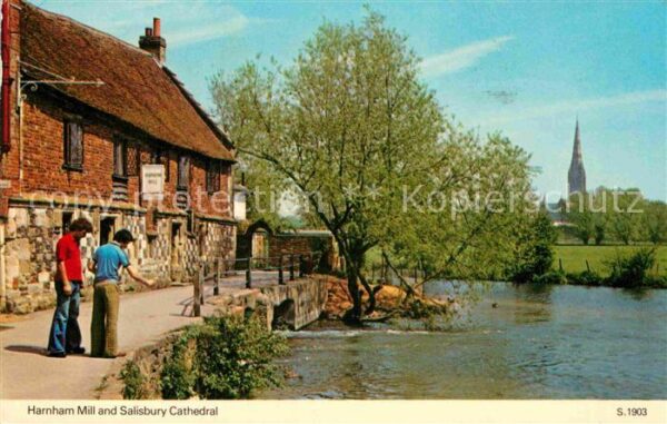 Salisbury Wiltshire Harnham Mill and Cathedral
