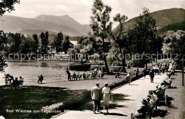 Bad Wiessee Kurpromenade mit Hirschberg Mangfallgeb