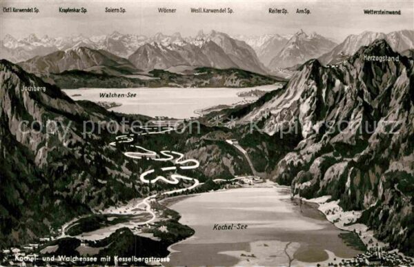 Kochel See Kochelsee Kesselbergstrasse Walchensee