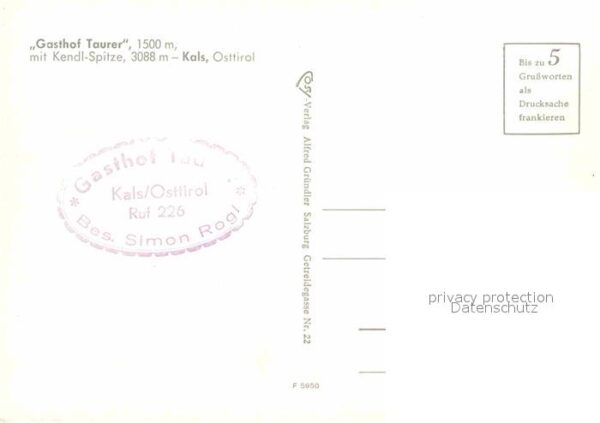 Kals Grossglockner Gasthof Taurer mit Kendlspitze Hohe Tau – Bild 2